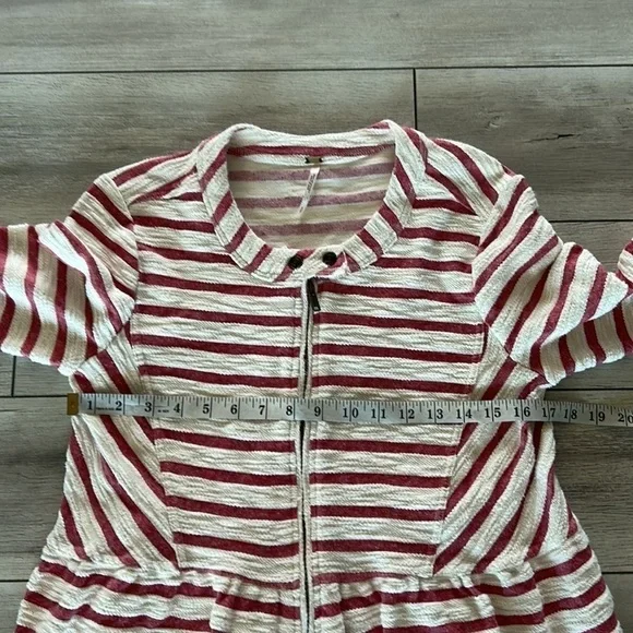 Free People striped peplum jacket size small - Picture 6 of 8